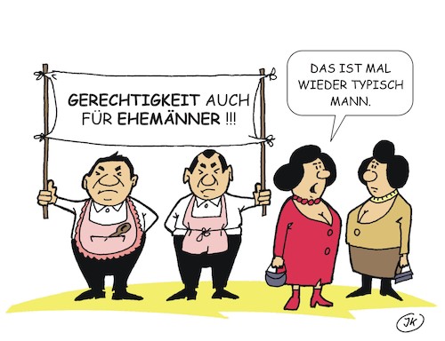 Cartoon: Woche der Gerechtigkeit 1 (medium) by JotKa tagged otto,gerechtigkeit,mann,frau,ehe,liebe,beziehungen,stress,demo,männer,frauen,gerechtigkeit,mann,frau,ehe,liebe,beziehungen,stress,demo,männer,frauen