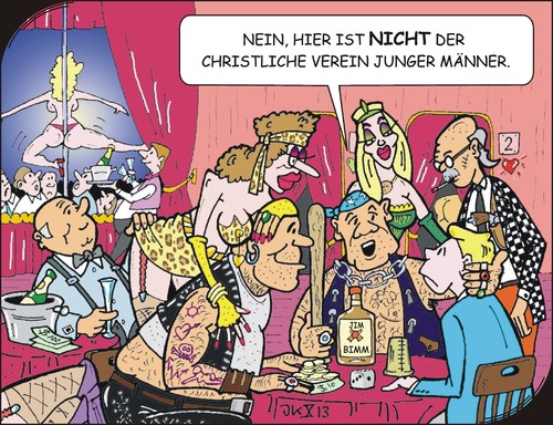 Cartoon: Am falschen Ort (medium) by JotKa tagged kneipe,bordell,prostitution,betrug,kriminalität,bars,unterwelt,rotlichtviertel,würfelspiel,glücksspiel