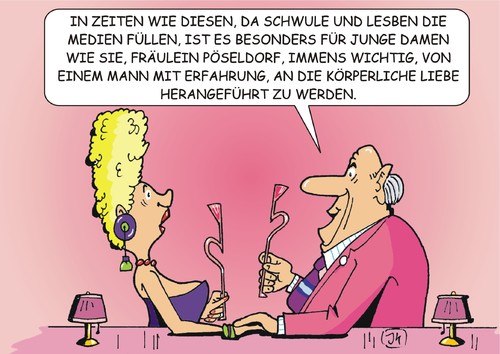 Cartoon: Zeiten wie diese (medium) by JotKa tagged mann,frau,männer,frauen,liebe,erotik,anmache,bar,ball,junge,alter,dating,verabredung,mann,frau,männer,frauen,liebe,sex,erotik,anmache,bar,ball,junge,alter,dating,verabredung