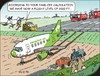 Cartoon: Calculations (small) by JotKa tagged plane flying start landing runway airport leisure travel sun beach sea fire brigade air traffic control supervisors field peasant farmer tractor manure fertilizing bunnies birds worms worm bird rabbit lighting tower airline emergency rescue accident luck 