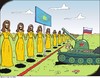 Cartoon: Conchitas ante portas (small) by JotKa tagged conchita,wurst,sausage,european,song,contest,2014,stimmen,votes,europe,europa,russland,russia,eu,putin,panzer,tank,border,grenze,aussengrenze,ukraine,nato