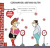 Cartoon: Coronakrise Abstand (small) by JotKa tagged coronavirus virus viren china deutschland kranheiten seuchen krankenhaus medizin ärzte arzt forschung reisen politik gesundheit coronakrise regeln abstand sex erotik