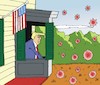 Cartoon: Eines Morgens in Amerika (small) by JotKa tagged corona,virus,covid19,usa,amerika,donald,trump,edward,hopper,pandemie,seuchen,krankheiten