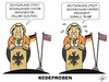 Cartoon: Einmal werden wir noch wach (small) by JotKa tagged usa wahlen präsidentschaft republikaner demokraten politik parteien aussenpolitik deutschland merkel hillary clinton donald trump us