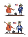 Cartoon: Entfesselungskünstlerin - Escap (small) by JotKa tagged entfesselungskünstlerin hillary clinton demokraten us wahlkampf 2016 email affäre fbi geheimnisverrat wahlen weisses haus präsident kandidaten nationale sicherheit escape artist democrat election affair disclosure of secrets elections white house presiden