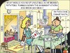 Cartoon: First aid (small) by JotKa tagged woman,man,basement,stairs,cook,red,cross,first,aid,training,couples,relations