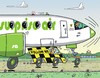 Cartoon: Follow Me (small) by JotKa tagged luftfahrt,reisen,fliegen,flugzeug,piloten,follow,me,runway,urlaub,flugreisen,start,starten,flughafen,auto,vorfeld,fluglotsen,tower