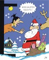 Cartoon: Haustürgeschäfte (small) by JotKa tagged haustürgeschafte,vertreter,weihnachtsmann,weihnachten,konsum,kaufrausch,handel,und,verkauf,job,arbeitsplatz,rentier,gesellschaft,santa,claus,xmas