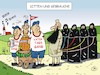 Cartoon: Himmelfahrt 1 (small) by JotKa tagged feiern,feste,sitten,gebräuche,kirchliche,vatertag,himmelfahrt,vatertagsausflug,männer,gesellschaft,integration,frauen,spass,trinken,burka