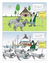 Cartoon: Hurra der Wolf ist da (small) by JotKa tagged umwelt wildnis wälder kulturlanschaften nutztiere schafe landwirtschaft bauern schäfer wolf wölfe raubtiere ideologien ideologen dogmen