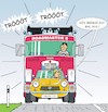 Cartoon: Oberlehrers letzte Fahrt (small) by JotKa tagged oberlehrer,fahrt,straße,straßenverkehr,unfälle,pkw,lkw,ausbremsen,recht,haben,verkehr,straßen