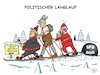 Cartoon: Politischer Langlauf (small) by JotKa tagged bundestagswahl 2017 koalitionen sondierungen differenzen sondierunggespräche neuwahlen cdu csu spd politiker parteien bundespräsident regierungsbildung bundesregierung spitzengespräch schulz steinmeier merkel nahles groko basis langlauf wintersport klause winter