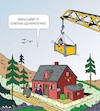 Cartoon: Quarantäne (small) by JotKa tagged corona regeln quarantäne lock down beschränkungen test krankheit einschränkungen kran wald haus garten