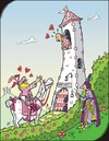 Cartoon: Rapunzel (small) by JotKa tagged rapunzel märchen prinzessin prinz böse schwiegermutter königin haare zöpfe schere gefängnis schloss schlüssel turm fahne glatze ritter riegel schwert sattel pferd schimmel reiter rosen legenden fabeln schleife hüte hut liebe sex erotik leidenschaft schmer