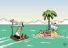 Cartoon: Reserviert (small) by JotKa tagged reservierungen,strand,urlaub,insel,schiffbruch,schiffbrüchiger,sos,meer,inselwitz,see,ferien,urlauber,handtuch,pool,reisen,freizeit,notfall,floß,palme