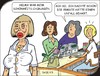 Cartoon: Schönheit (small) by JotKa tagged schönheitschirurgie,schönheitsklinik,schönheitsfarm,silikon,botox,liften,jugendwahn,männer,frauen,mode,lifestyle,wellness,facelift