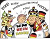 Cartoon: Stadionfieber (small) by JotKa tagged wm fussball fussballweltmeisterschaft nationalmannschaft trikot fans fanartikel fussballer brasilien wm2014 deutschland stadion fussballstadion