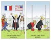 Cartoon: Trump empfängt (small) by JotKa tagged president,donald,trump,macron,merkel,washington,paris,berlin,empfänge,staatsempfang,arbeitstreffen