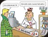 Cartoon: Verkaufsgespräch (small) by JotKa tagged apotheke,arbeitsplatzwechsel,frauen,männer,routine,gewohnheiten,kunden,diskretion