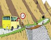 Cartoon: Verkehrsschilder 9 Traffic signs (small) by JotKa tagged verkehrsschilder straßen brücken nutzlast zulässiges gesamtgewicht verkehr auto autofahrer behörden straßenschilder strassenbau wtraßenmeisterei gesellschaft wirtschaft berge wege pfade hängebrücken provisorien