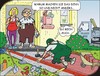 Cartoon: Warum denn (small) by JotKa tagged bauarbeiten handwerker pflaster platten rasen garten werkzeug briefe briefkasten post auto schubkarre steine schaufel zeitung kaffe frühstück hammer waage blumen kunde kommentare fragen antworten