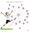 Cartoon: Wenn der Ball rollt (small) by JotKa tagged coronakrise,virus,pandemie,beschränkungen,lockdown,fussball,profiefussball,fernsehen,fernsehrechte,fernsehgelder,sonderwegen,ausnahmen,tests