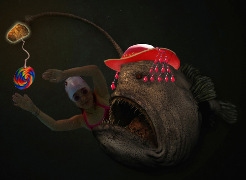 Cartoon: Catholic Angler Fish (medium) by azamponi tagged religion,pedophilia,satire