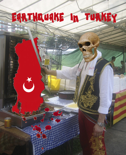 Cartoon: Earthquake in Turkey (medium) by azamponi tagged earthquakes,turkey,nature,violence