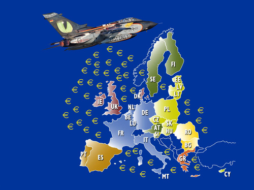 Cartoon: Euro bunding (medium) by azamponi tagged eurobund,uem,merkel,angela,germany