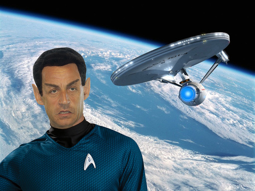 Cartoon: Now star trekking! (medium) by azamponi tagged sarkozy,france,politics