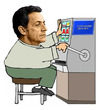 Cartoon: Sarkozy get pissed off! (small) by azamponi tagged sarkozy france economy euro
