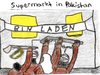 Cartoon: Supermarkt in Pakistan (small) by Salatdressing tagged böse macht wtc world trade center al qaida terrorismus terroristen bin laden osama supermarkt pakistan tot