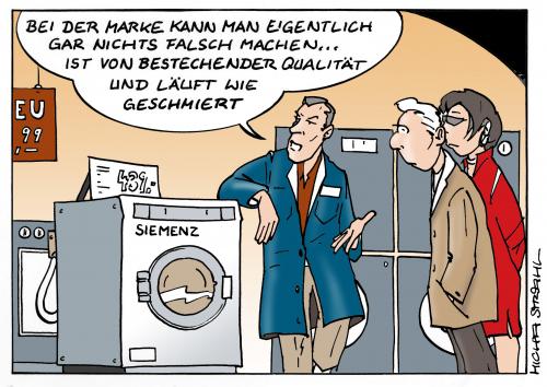 Cartoon: Läuft wie geschmiert (medium) by Micha Strahl tagged micha,strahl,korruption,bestechungsaffäre,siemens,korruption,verbrechen,firma,bestechungsaffäre,siemens,elektrogeräte,bestechung,waschmaschine,verkäufer,kunde,verkaufen,affäre,skandal