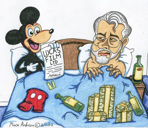 Cartoon: The Morning After... (medium) by maxardron tagged mickeymouse,mouse,mickey,george,lucas,georgelucas,lucasfilmltd,star,wars,starwars,disney