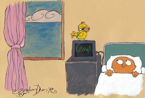 Cartoon: OOPS! (medium) by CIGDEM DEMIR tagged medical,patient,bird,hospital,man,human,bed
