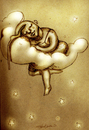 Cartoon: The beds of Sky (small) by CIGDEM DEMIR tagged sky,bed,star,woman,sleep,night