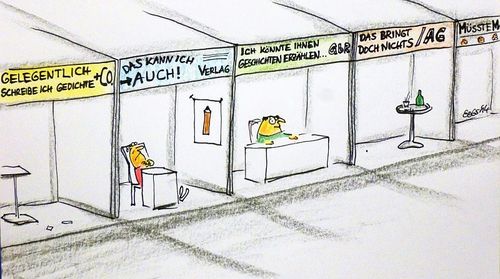 Cartoon: Alternative Buchmesse (medium) by Eggs Gildo tagged buchmesse