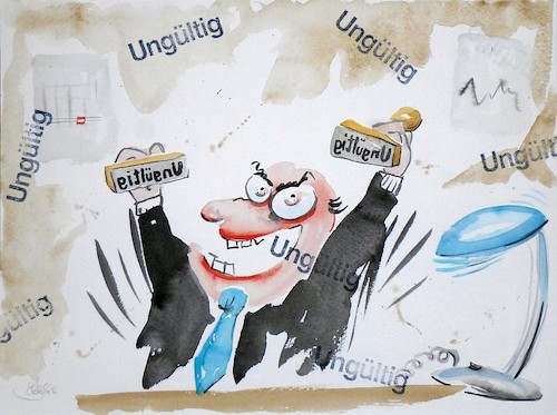 Cartoon: Behördentag (medium) by Eggs Gildo tagged behörden,genehmigung,formulare,ablehnung,ungültig