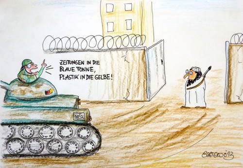 Cartoon: Die Bundeswehr verlässt Kundus (medium) by Eggs Gildo tagged afghanistan,kundus,bundeswehr