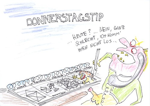 Cartoon: Donnerstagstip (medium) by Eggs Gildo tagged büro,donnerstag,termin