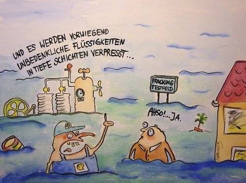 Cartoon: Fracking (medium) by Eggs Gildo tagged hochwasser,fracking,lobby