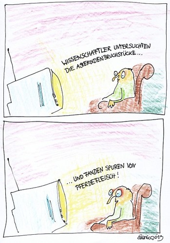 Cartoon: Pferdefleischasteroid (medium) by Eggs Gildo tagged asteroid,pferd,pferdefleisch
