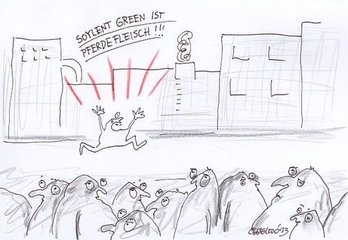 Cartoon: Soylent Green (medium) by Eggs Gildo tagged soylent,green,pferd,pferdefleisch