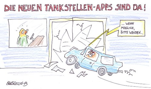Cartoon: Tankstellen Apps (medium) by Eggs Gildo tagged tankstellen,apps