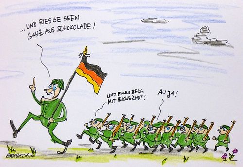 Cartoon: The Bundeswehr goes to Africa (medium) by Eggs Gildo tagged bundeswehr,soldaten,minderjährig,mali