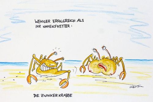 Cartoon: Zwinkerkrabbe (medium) by Eggs Gildo tagged krabbe