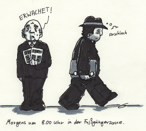 Cartoon: Morgengrauen (medium) by bertgronewold tagged muede,erwachet