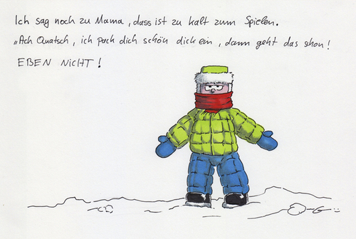 Cartoon: Spassbremse (medium) by bertgronewold tagged spass,daunenkleidung,schnee