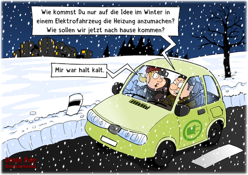 Cartoon: Heizung eingeschalten (medium) by karicartoons tagged elektroauto,elektromobilität,akku,ladekapazität,strom,stromverbrauch,reichweite,winter,verkehr,auto,zukunft,elektroantrieb,heizung,kälte,leer,stehen,bleiben,elektroauto,elektromobilität,akku,ladekapazität,strom,stromverbrauch,reichweite,winter,verkehr,auto,zukunft,elektroantrieb,heizung,kälte,leer,stehen,bleiben