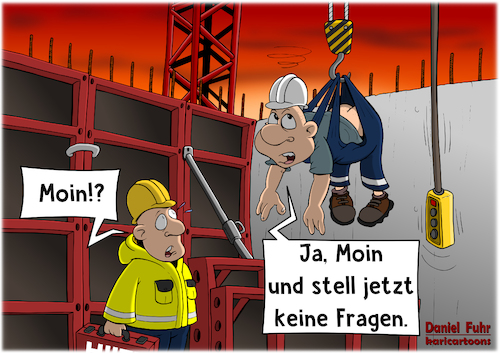 Cartoon: Kran-Malheur (medium) by karicartoons tagged bau,baustelle,bauarbeiter,arbeit,beruf,job,kran,aufhängen,unfall,unachtsamkeit,malheur,arbeitsunfall,sicherheit,bau,baustelle,bauarbeiter,arbeit,beruf,job,kran,aufhängen,unfall,unachtsamkeit,malheur,arbeitsunfall,sicherheit